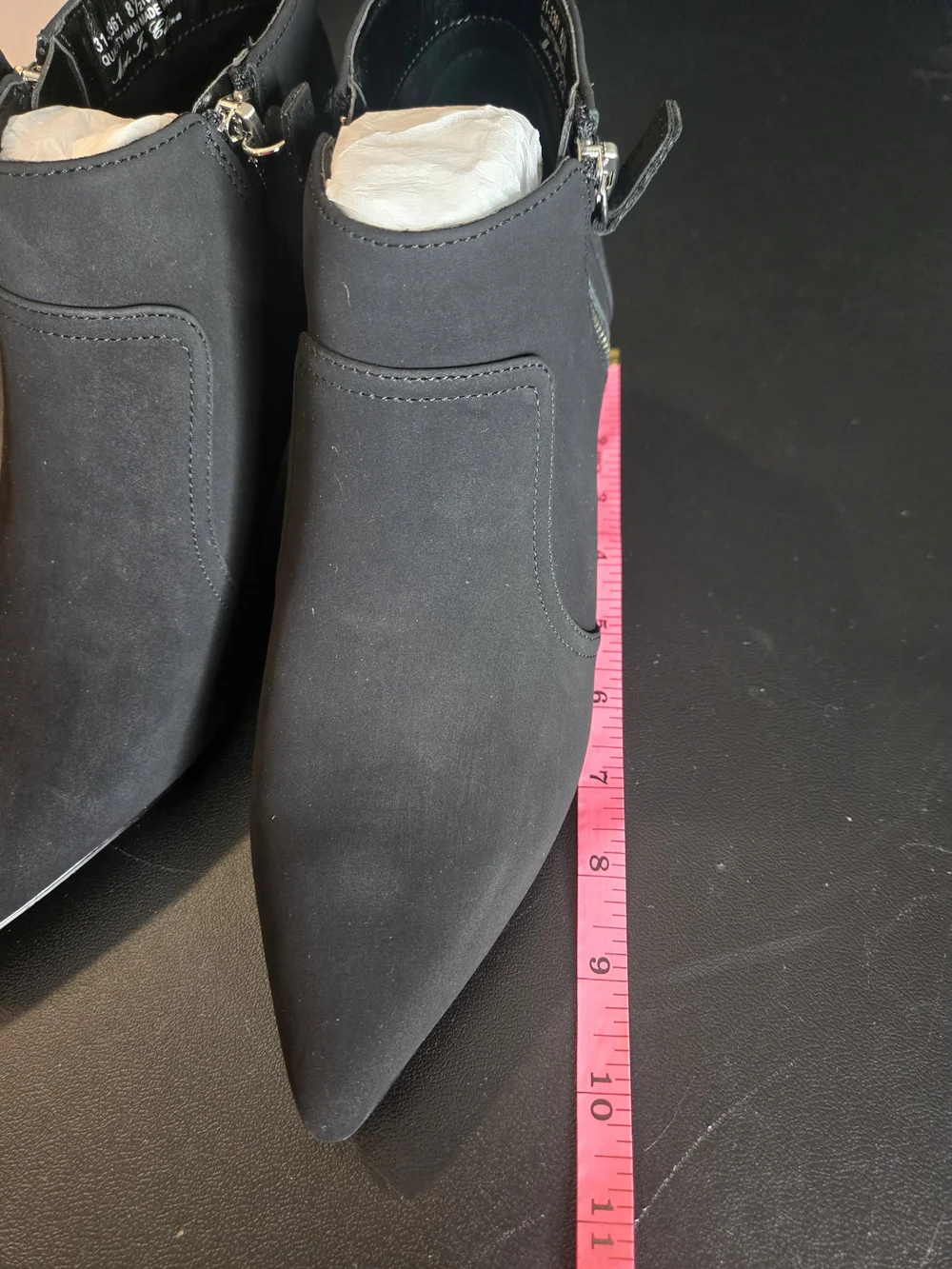 easy street Black Pointed Kitten-Heel Ankle Boot with Side Zip